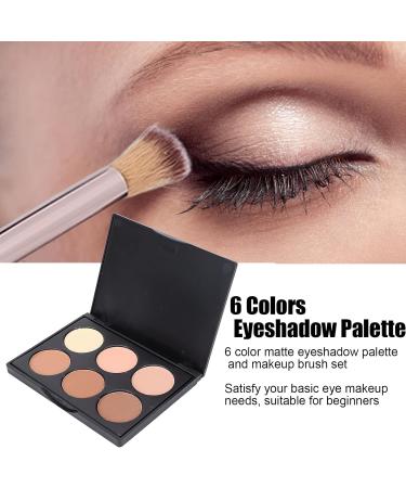jiabaorun 6 Colors Nude Eyeshadow Palette with Brushes Bag Matte Shimmering Eyeshadow Makeup Palette for Neutral Smoky Bronze Eye Makeup - Buy Online on GoSupps.com