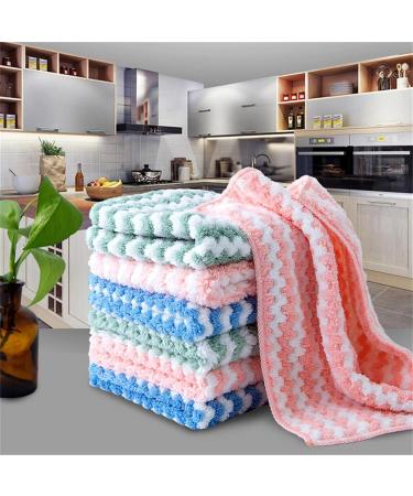 KRAJONO Coral Fleece Kitchen Cleaning Dish Cloths Super Absorbent Cleaning Cloth Non-Stick-Oil Rag Reusable Kitchen Cleaning Towel - Buy Online on GoSupps.com