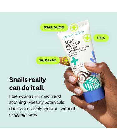 Peach Slices - Snail Rescue All-in-One Deep Moisture Cream (2.82 oz) - Snail Mucin - Intensive Hydration Soft Skin - Squalane Hyaluronic Acid & Cica - Vegan Cruelty Free Korean Skin Care & Beauty - Buy Online on GoSupps.com