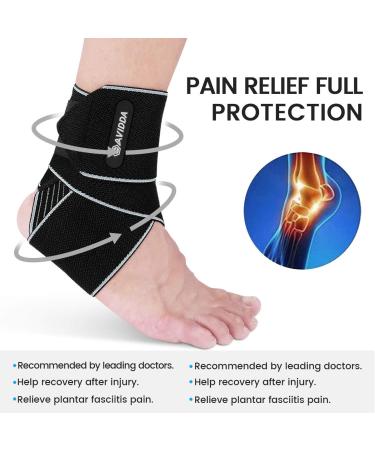 AVIDDA Ankle Support 2 Pack Adjustable Ankle Brace for Sports Elastic Compression Ankle Strap for Sprained Ankle Achilles Tendon Running Grey - Buy Online on GoSupps.com