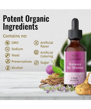 Hormone Balance for Women Liquid Extract - Menopause Support Tincture for Hot Flashes, Mood Swings & PMS - Herbal Drops for Menstrual Cramps - 2 Fl. Oz - Buy Online on GoSupps.com