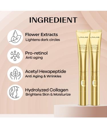 Retinol Under Eye Cream for Puffiness & Dark Circles - Anti-Aging Serum with Massage Head & Hyaluronic Acid - Buy Online on GoSupps.com