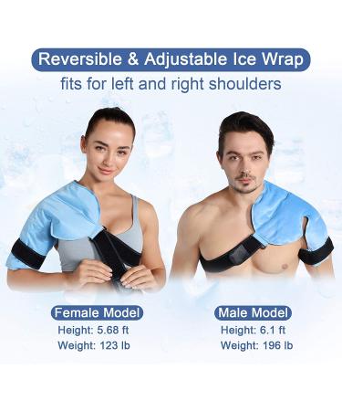 REVIX Shoulder Ice Pack for Injuries - Reusable Gel Wrap for Pain Relief - Cold Compression Therapy for Bursitis, Rotator Cuff - Men and Women - Blue - Buy Online on GoSupps.com