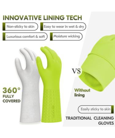 VGO TPE Household Gloves - Latex-Free Super-Thick Slipproof Cleaning & Kitchen Gloves - Gentle Green Ideal for Home & Garden - Buy Online on GoSupps.com