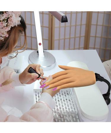 Flexible Silicone Practice Hand for Acrylic Nails - Life Size Female Mannequin Hand with Stand for Nail Art Practice (3# Left Hand) - Buy Online on GoSupps.com
