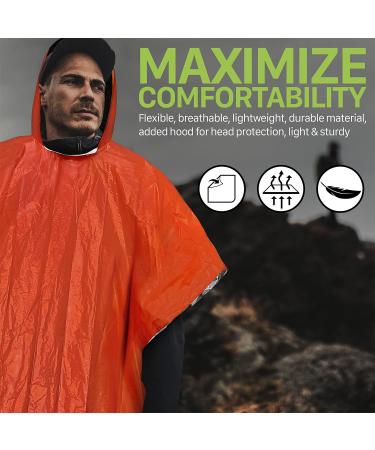 FosPower Emergency Waterproof Rain Poncho (4 Pack) Reusable Thermal Blanket Lightweight Weather Resistant Raincoat with Hood for Camping Accessories  Outdoors  Emergency Kit Supplies  Essential - Buy Online on GoSupps.com