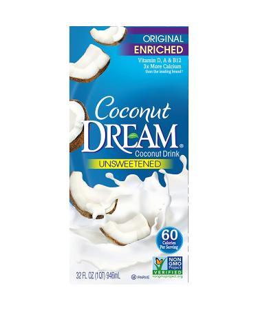 Coconut Dream Enriched Coconut Drink, Original Unsweetened, 32 Oz (Pack of 12)