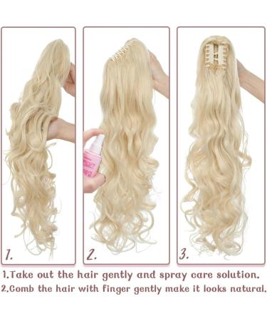 Ponytail Extensions Long Wavy Ponytail Extension 24 Inch Claw Clip Pony Tail Hairpiece Claw Clip in Synthetic Long Wave Ponytail Hair Extainson for Women Girls for Women (Color : Dark black Size : 24inches Dark black - Buy Online on GoSupps.com