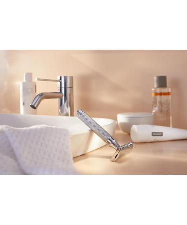M HLE R 89 Shaving Set 5 pcs | Chrome-Plated Safety Razor Blade Cream & Cloth - Premium Silver Shaving Kit | International Shipping Available - Buy Online on GoSupps.com