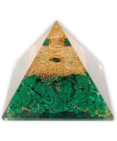 Lamare Orgonite Pyramid with Malachite | Energy Compensation & Protection | Calm Well-Being Balance | Positive Energy Flow - 2 (51 mm) - Buy Online on GoSupps.com