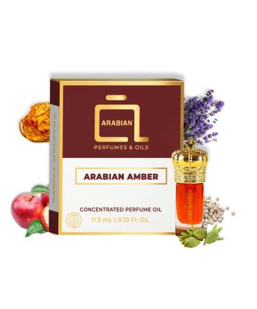 ARABIAN PERFUMES & OILS Arabian Amber Perfume Oil - Spicy Warm Woody Fragrance Oil for Men and Women - Travel Size Perfume 0.10 Fl. Oz.