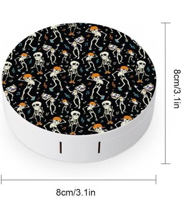 Shop Cute Skull Music Contact Lens Case - Portable Round Storage Kit with Mirror for Travel & Daily Use - Buy Online on GoSupps.com