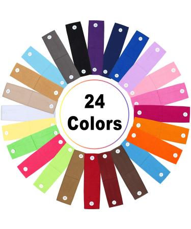 Willbond Button Headband Set - 24 Non-Slip Elastic Ear Protection Holders for Men and Women - Stretchy Yoga Sports Hairbands in Assorted Colors - Buy Online on GoSupps.com