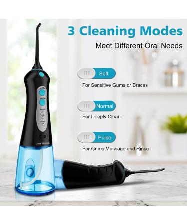 Water Flosser Cordless Teeth Cleaner - IPX7 Waterproof Oral Care for Braces & Bridges | Detachable Tank & 4 Jet Tips - Buy Online on GoSupps.com