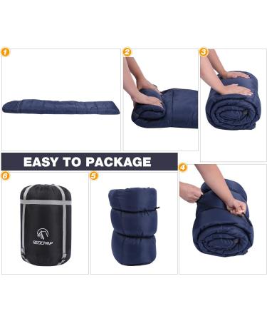 REDCAMP Flannel Sleeping Bag for Adults with Detachable Hood - Comfortable Cotton Camping Bag - Red/Grey/Blue - 3lbs Filling - Buy Online on GoSupps.com