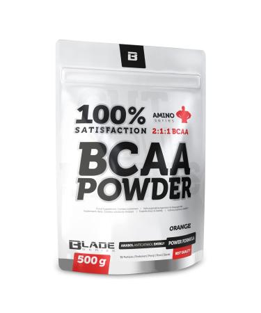 Blade Series 100% BCAA powder + glutamine 500g - amino acids complex BCAA glutamine - BCAA amino acid powder whey protein powder - taste orange