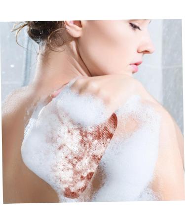 Outanaya 1 Set Bath Towel Back Washing Loofah Bath Back Brush Exfoliating Body Scrubber Sponge Nylon Brown - Buy Online on GoSupps.com