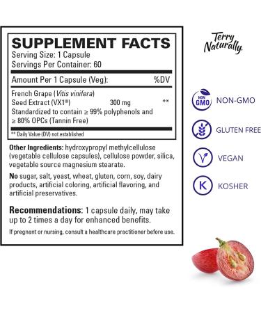 Terry Naturally Clinical OPC 300 mg - Antioxidant Support | 60 Capsules - Buy Online on GoSupps.com