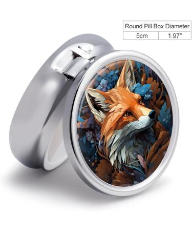 Small Travel Pill Case - Round Metal Pill Box 3 Compartment Mini Organizer for Pocket & Purse - Perfect for Travel & Daily Use | Fox Fox 4 - Buy Online on GoSupps.com