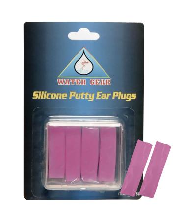 Water Gear Silicone Ear Plugs - Swimming Putty Ear Plugs - Soft Moldable Protection from Water and Shooting Noise (Pink)