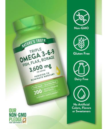 Nature's Truth Fish Flax Borage Triple Omega Tablets - Buy Online on GoSupps.com
