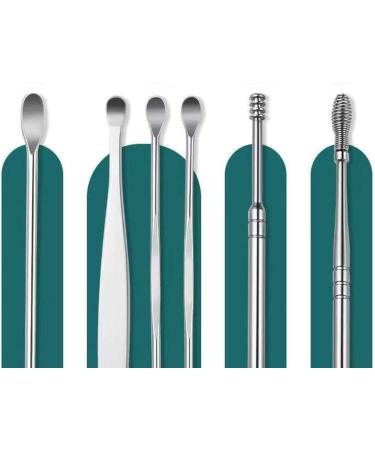 ZELLYA 6-Piece Earpick Set for Adult Home Use | Portable Keychain Spiral Ear Picking Tools - Green - Buy Online on GoSupps.com