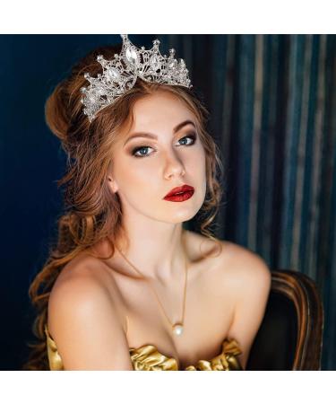 Elegant Wedding Diadem & Crystal Tiara for Brides | Silver Crown with Strass & Jewels | Perfect for Ceremonies Birthdays & Special Occasions - Buy Online on GoSupps.com