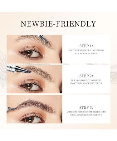 QIC Eyebrow 4 Tip Brow Pencil - Waterproof Long-Lasting Microblading Pen for Natural Brows (Light Brown-01) - International Shipping Available - Buy Online on GoSupps.com