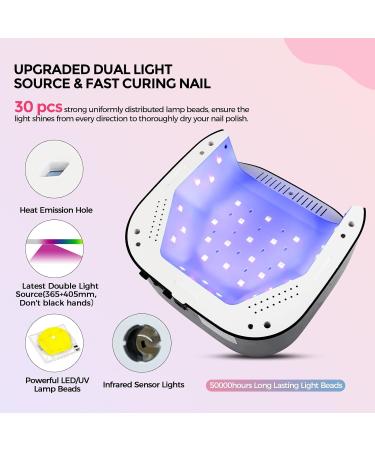 Buy Lavinda 54W UV LED Nail Lamp - Fast Curing Gel Polish & Acrylic Nail Dryer with Auto Sensor | Professional Nail Art Tools for Salon & Home Use - Buy Online on GoSupps.com