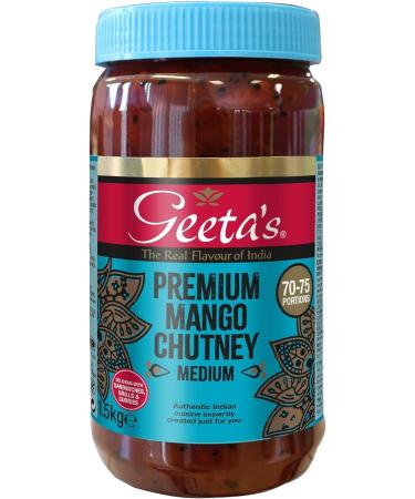 Geeta's Premium Mango Chutney Medium 1.5kg - Authentic Indian Food for Home, Work, Caterers, Cafes (2 Pack) - Buy Online on GoSupps.com