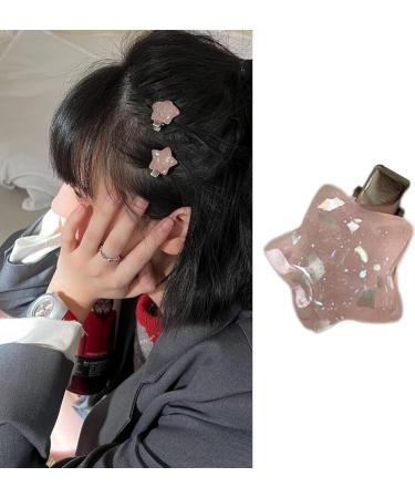 Resin Five-pointed Star Hair Clip Cute Show Small Face Bangs Hair Clip Hair Accessories Gradually Pink Barrette For Girl Star Side Clip For Hair Wedding - Buy Online on GoSupps.com