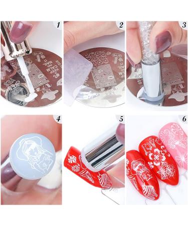 Herbests 6-Piece Nail Art Stencil Set | Self-Adhesive DIY Decoration Plates | Stainless Steel Templates for Women & Girls | Perfect Christmas Gift - Buy Online on GoSupps.com