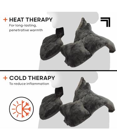 Sharper Image Heated Neck & Shoulder Wrap - Microwavable Plush Pad with Aromatherapy - Lavender Herb Spa Blend for Muscle Pain Relief - Gray - Buy Online on GoSupps.com