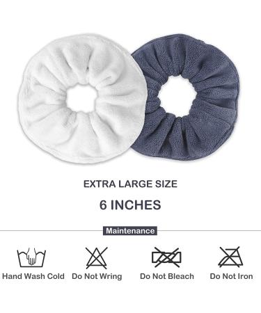 IVARYSS Super Towel Scrunchies - Absorbent Microfiber for Frizz-Free Drying Hair - 4 PCS (White Grey) - Buy Online on GoSupps.com
