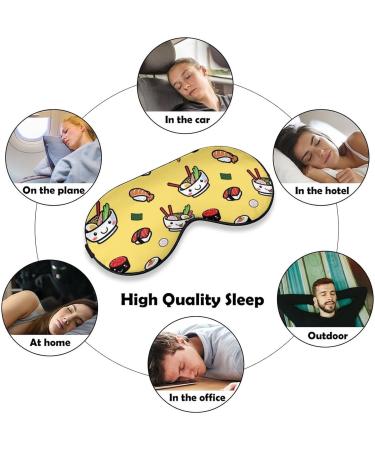 Japanese Ramen Pattern Sleep Mask - Adjustable Strap for Men & Women | Light Blocking Blindfold for Night Travel & Naps - Buy Online on GoSupps.com