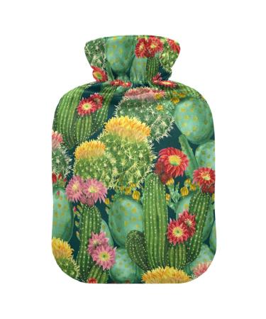 Hot water bottles with cover cactus flowers hot water bag for pain relief heat and cold therapy hot water bottle water bag 2 liters