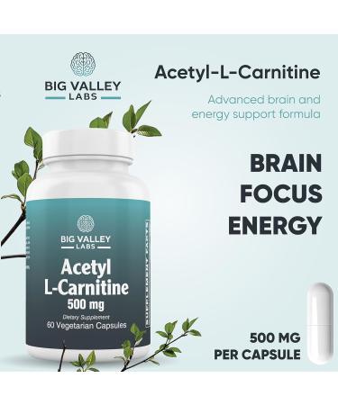 Big Valley Labs Acetyl-L-Carnitine 500 mg Highly Bioavailable ALCAR for Cellular Energy & Wellness Vegan Non-GMO Gluten-Free 60 Veg Capsules - Buy Online on GoSupps.com