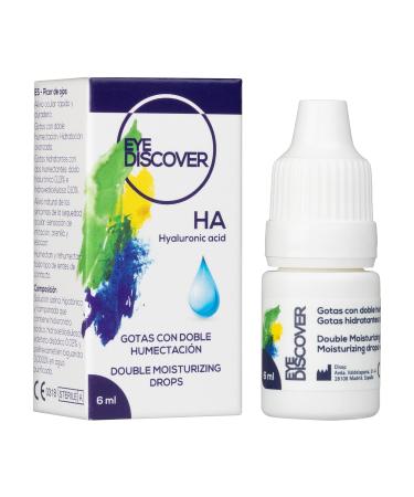 EYE DISCOVER Moisturising Eye Drops with Hyaluronic Acid and Hydroxyethylcellulose Artificial Tears for Dry Eyes and Tired Eyes Moisturising Relieve Irritation 6 ml Eye Drops 6 ml (Pack of 1)