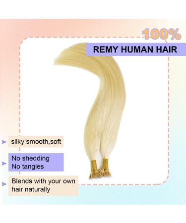 KOCONI 18 Inch Bleach Blonde Nano Ring Human Hair Extensions - Platinum Blonde #24 - 50g - Double Drawn Nano Tip Beads - 1g/Strand - 18 inch - Buy Online on GoSupps.com