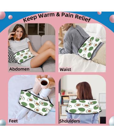 Heat Bottle with Plant Motif - Avocado Texture Soft Waist Cover Ideal for Hands Shoulders Legs Back & Neck | Perfect Warm Water Bag - International Shipping Available - Buy Online on GoSupps.com