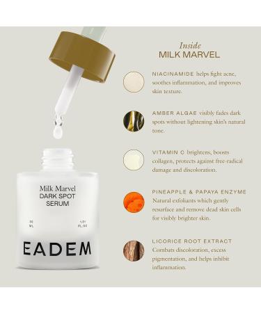 EADEM Dark Spot Serum - Effective Dark Spot Remover & Corrector for Face & Body with Niacinamide & Vitamin C - 1 oz Milk Marvel - Buy Online on GoSupps.com
