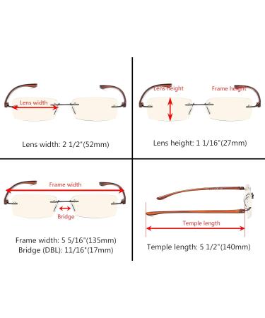 Eyekepper 8 Pack Blue Light Blocking Rimless Reading Glasses +2.00 | Computer Readers for Eye Protection - Buy Online on GoSupps.com