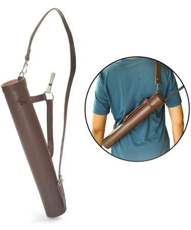 ONLYHANDMADE Scorpion Archery Back Arrow Quiver - Genuine Leather Arrow Case - Traditional Handmade Archery Quiver for Hunting & Target Practicing - Adjustable Lightweight & Comfortable Cow Leather Brown