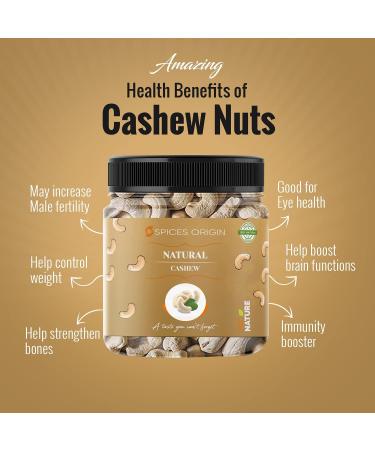 Spices Origin 100% Natural Premium Brazilian Whole Cashew Nut | Kaju Dry Fruits | 100% Natural Fresh And Authentic Plastic Jar Container 250 grams_Packing May Vary - Buy Online on GoSupps.com