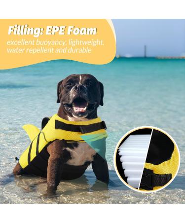 Buy Cit toile Small Dog Life Jacket - Reflective Shark Swimming Vest with Handle Great Buoyancy for Dogs Yellow M - Buy Online on GoSupps.com