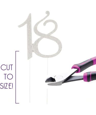 18 Cake Topper for 18th Birthday Number Party Supplies & Decoration Ideas (Silver) - Buy Online on GoSupps.com