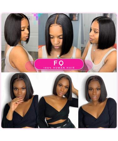 Brazilian Straight Human Hair Bundles with T Part Closure - 10A Unprocessed Virgin Short Bob Hair Bundles with Hand-Tied Lace Closure 10 10 10+10 - Buy Online on GoSupps.com
