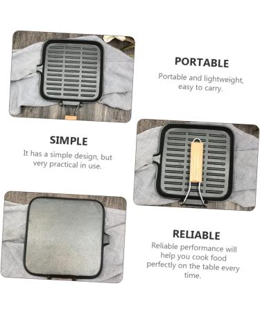 LIFKOME Frying Pan Mini Stove Camping Griddle Square Griddle Pan Stainless Steel Roasting Pan Folding Cooking Pot Square Egg Pan Camping Cookware Egg Cookers Wok Outdoor - Buy Online on GoSupps.com