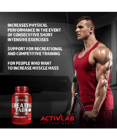 Activlab Creatine Tabs - 4000 mg Creatine Monohydrate | 120 Tablets | Pomegranate Flavor for Bodybuilding & Fitness | 3x Lab Tested - Buy Online on GoSupps.com