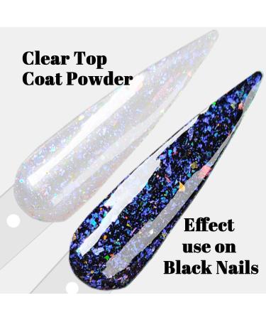 Sparkle Holographic Clear Glitter Nail Dip Powder Starter Kit - 6 Colors Opal Foils Easy for Beginners - Perfect Top Coat for Black Nail Art | SG062 - Buy Online on GoSupps.com